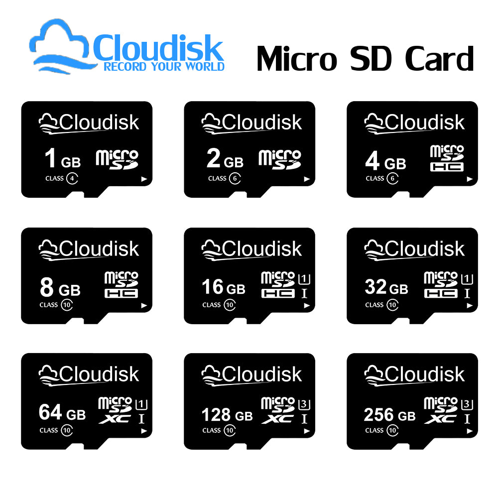 Cloudisk Micro SD Memory Card U3 128GB 64GB 32GB 256GB V30 C10 16GB 8GB 4GB 2GB 1GB A1 Microsd Manufactured by 3C-Group Licencee