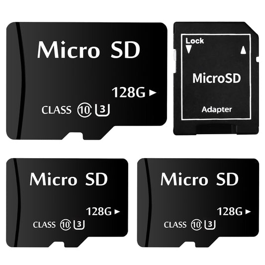 3Pack Factory Whosale Classical Micro SD Memory Card U3 128GB 64GB 32GB V30 C10 TF Cards 16GB 8GB 4GB 2GB 1GB 512MB 256MB 128MB for PC Smartphones Monitor Camera