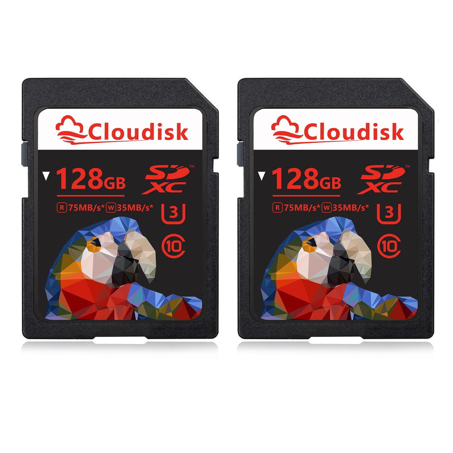 2Pack Cloudisk SD Card 128GB 64GB 80MB/S U3 Class 10 32GB 16GB 8GB 4GB Memory Card 2GB 1GB 128MB(Small Capacity) Factory Whosale