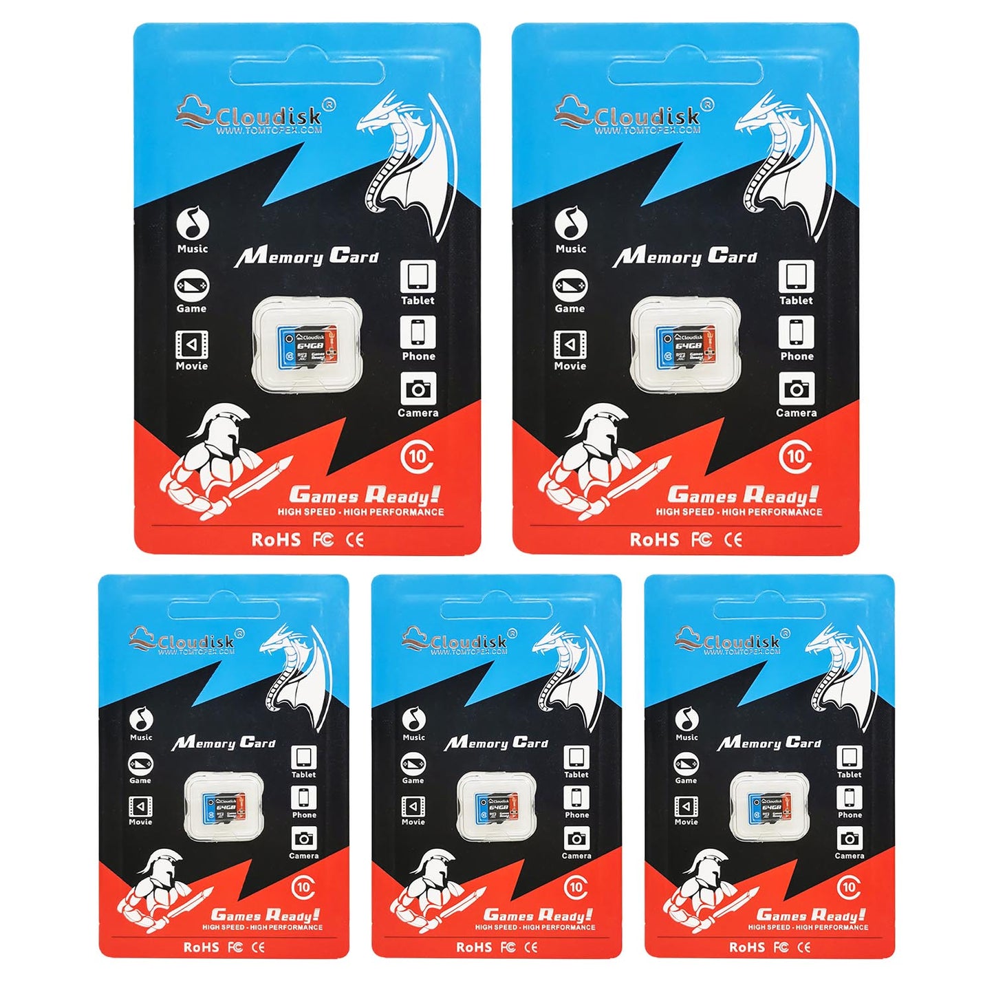 Cloudisk Game Ready Micro SD Memory Card U3 V30 C10 128GB 64GB 32GB TF Cards 16GB 8GB 4GB U1 for PC Laptop Smartphones Factory Whosale