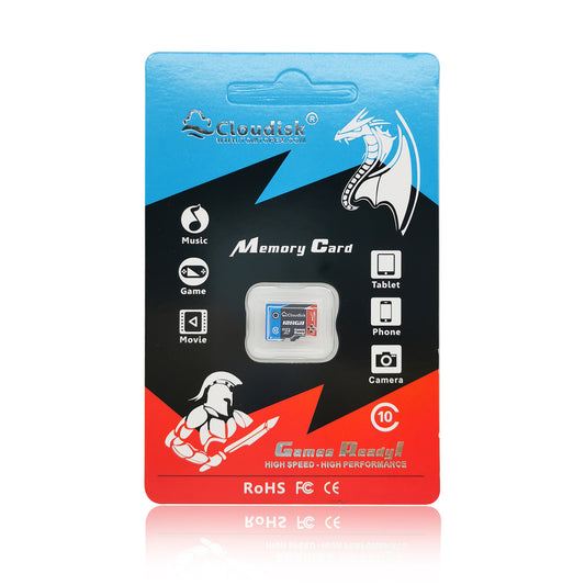 Cloudisk Game Ready Micro SD Memory Card U3 V30 C10 128GB 64GB 32GB TF Cards 16GB 8GB 4GB U1 for PC Laptop Smartphones Factory Whosale