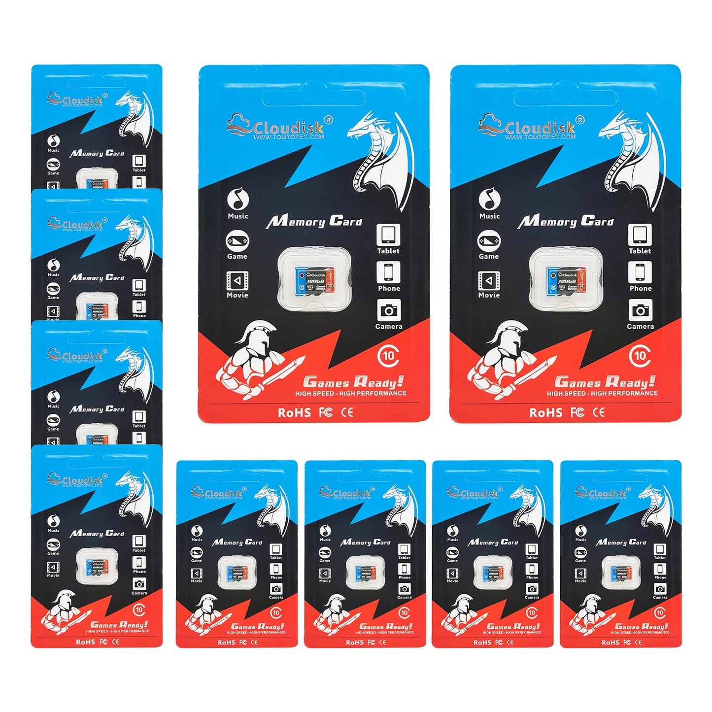 Cloudisk Game Ready Micro SD Memory Card U3 V30 C10 128GB 64GB 32GB TF Cards 16GB 8GB 4GB U1 for PC Laptop Smartphones Factory Whosale