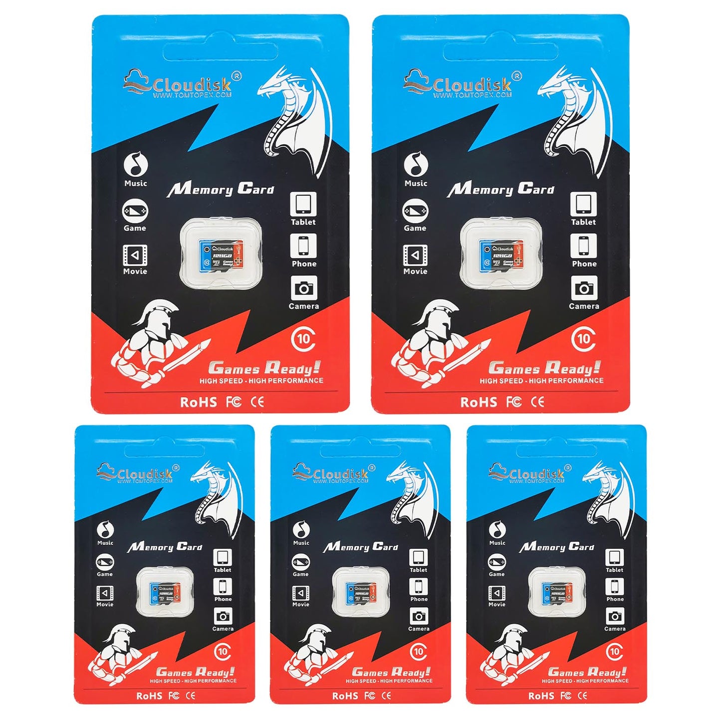 Cloudisk Game Ready Micro SD Memory Card U3 V30 C10 128GB 64GB 32GB TF Cards 16GB 8GB 4GB U1 for PC Laptop Smartphones Factory Whosale