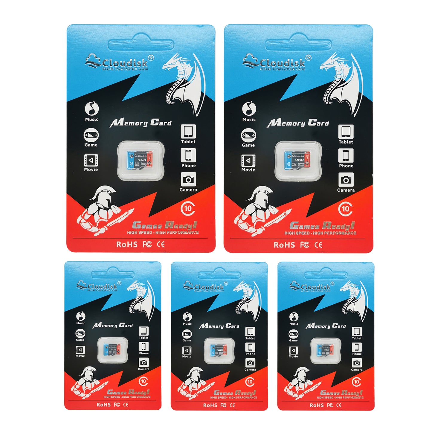 Cloudisk Game Ready Micro SD Memory Card U3 V30 C10 128GB 64GB 32GB TF Cards 16GB 8GB 4GB U1 for PC Laptop Smartphones Factory Whosale