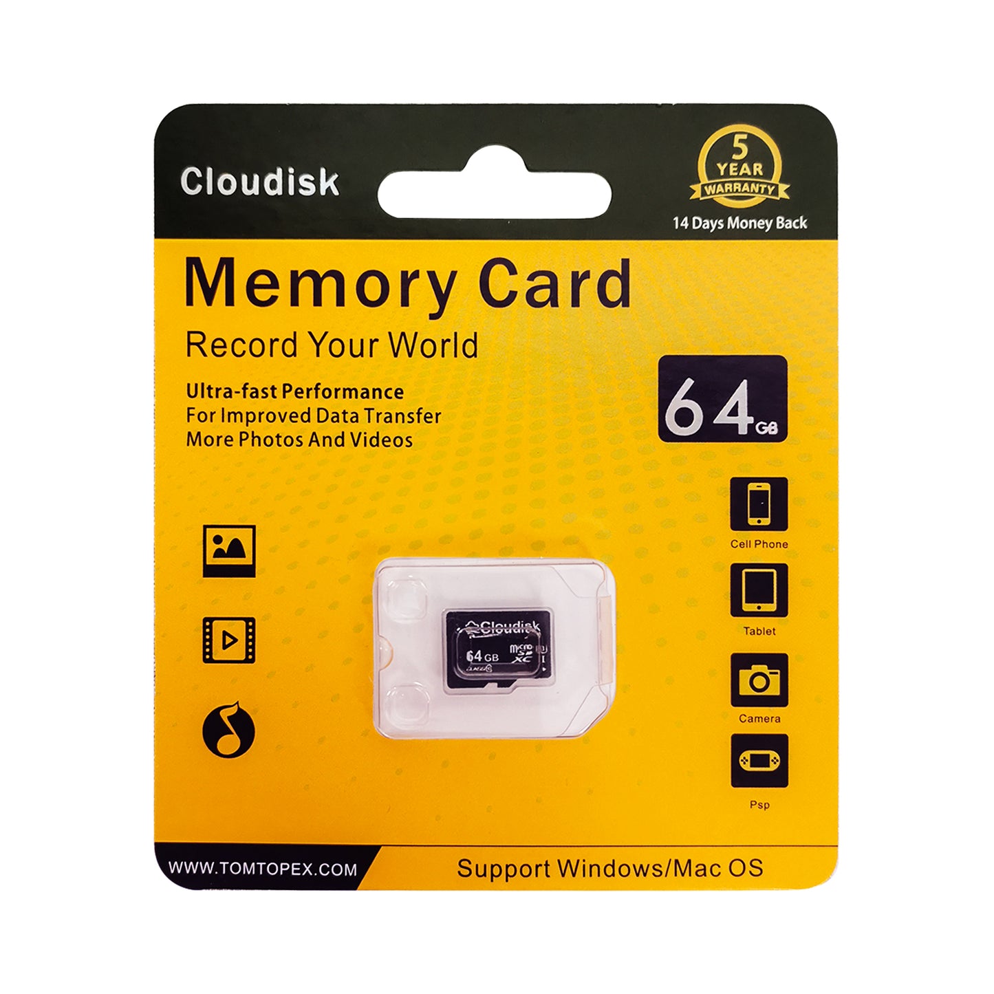 Cloudisk Micro SD U3 V30 Class10 128GB 64GB 32GB TF Cards 16GB 8GB Flash Memory Card for PC Smartphones Factory Whosale