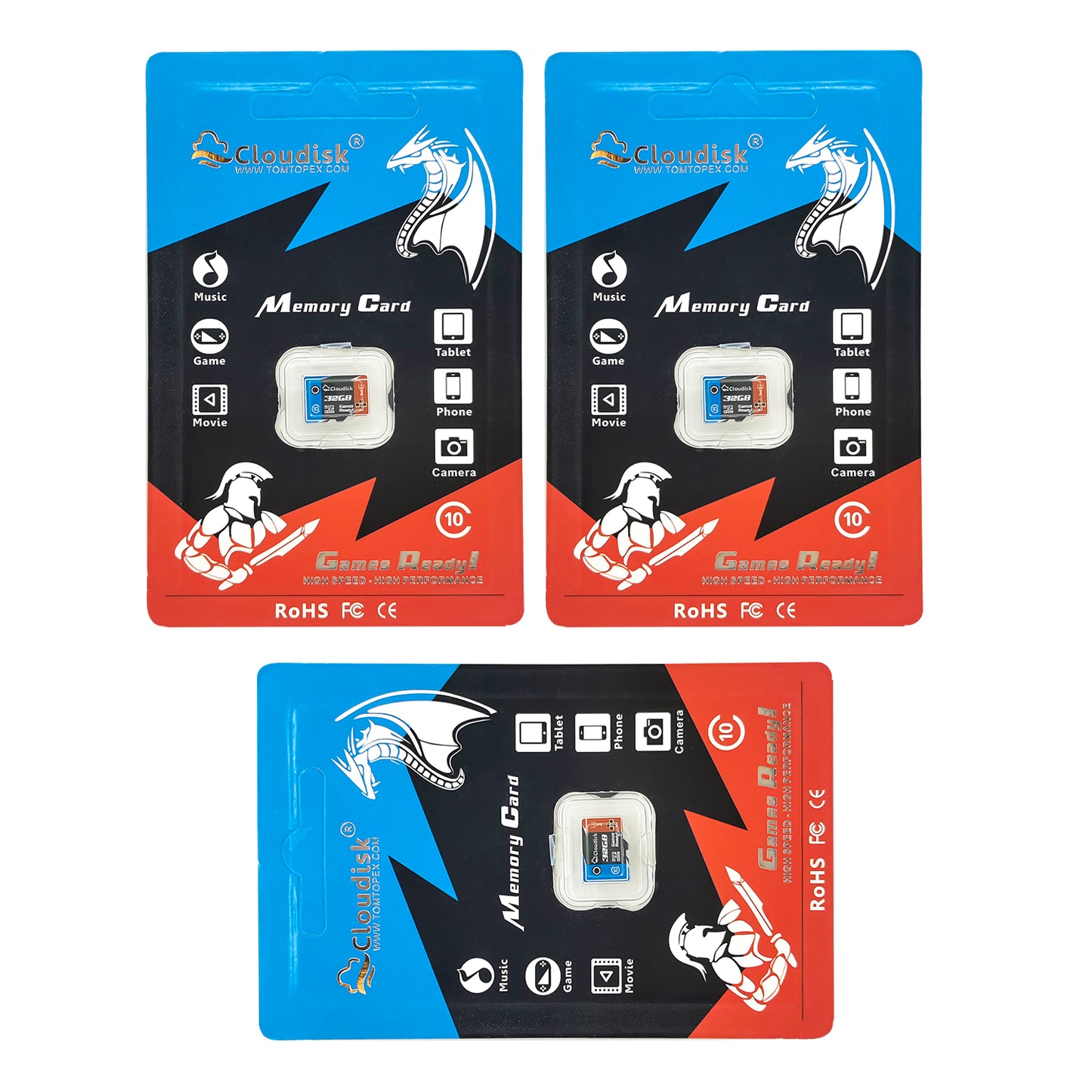 Cloudisk Game Ready Micro SD Memory Card U3 V30 C10 128GB 64GB 32GB TF Cards 16GB 8GB 4GB U1 for PC Laptop Smartphones Factory Whosale