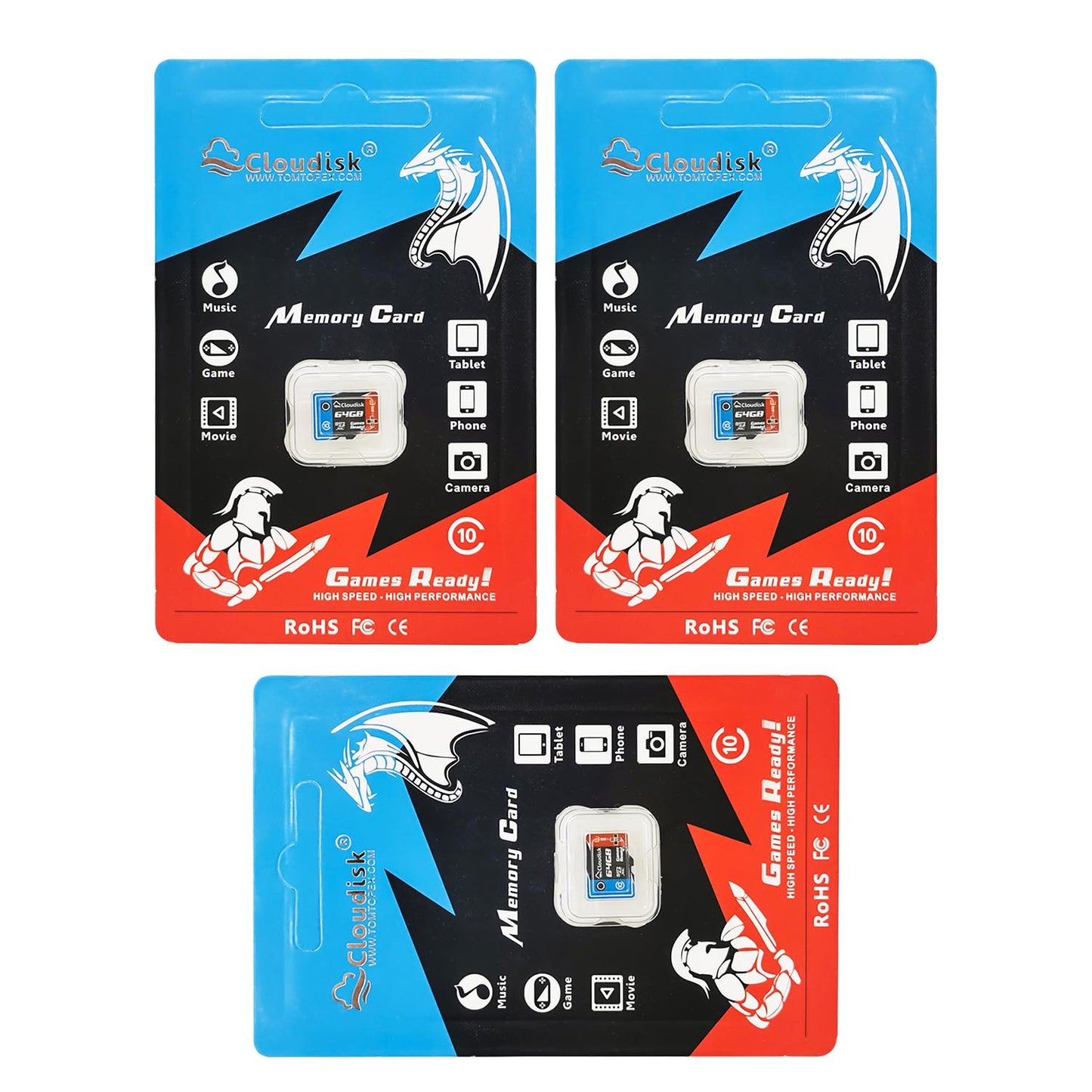 Cloudisk Game Ready Micro SD Memory Card U3 V30 C10 128GB 64GB 32GB TF Cards 16GB 8GB 4GB U1 for PC Laptop Smartphones Factory Whosale