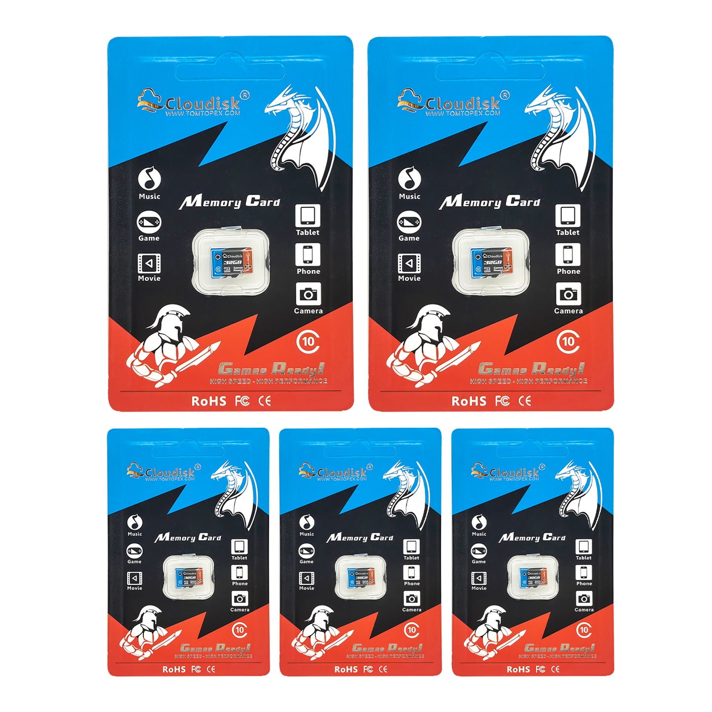 Cloudisk Game Ready Micro SD Memory Card U3 V30 C10 128GB 64GB 32GB TF Cards 16GB 8GB 4GB U1 for PC Laptop Smartphones Factory Whosale