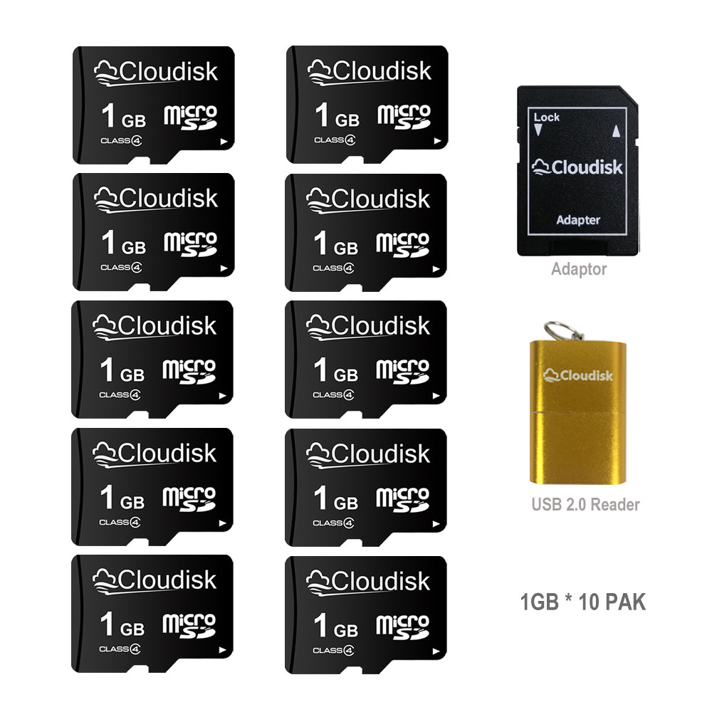 Factory Whosale 10Pack Cloudisk Micro SDXC Card 64GB U3 V30 Class10 32GB 16GB 8GB 4GB SDHC TF Card 2GB 1GB 512MB 256MB 128MB(NOT GB,1024MB=1GB) Flash Memory Card