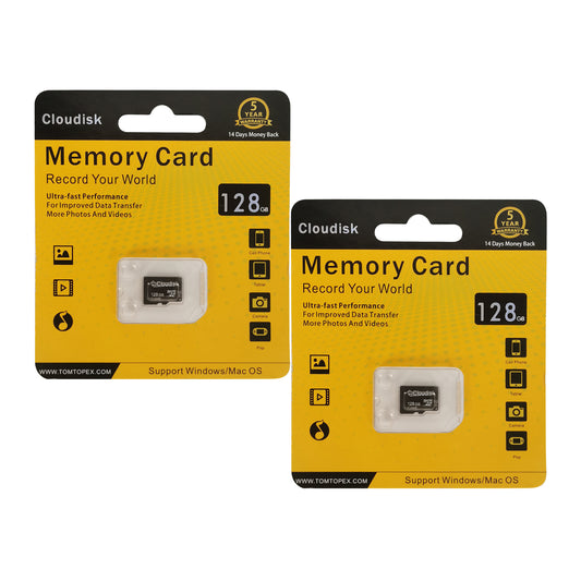 2-Pack Cloudisk Micro SD U3 V30 Class10 128GB 64GB 32GB TF Cards 16GB 8GB Flash Memory Card for Action Camera Drone Smartphones Factory Whosale