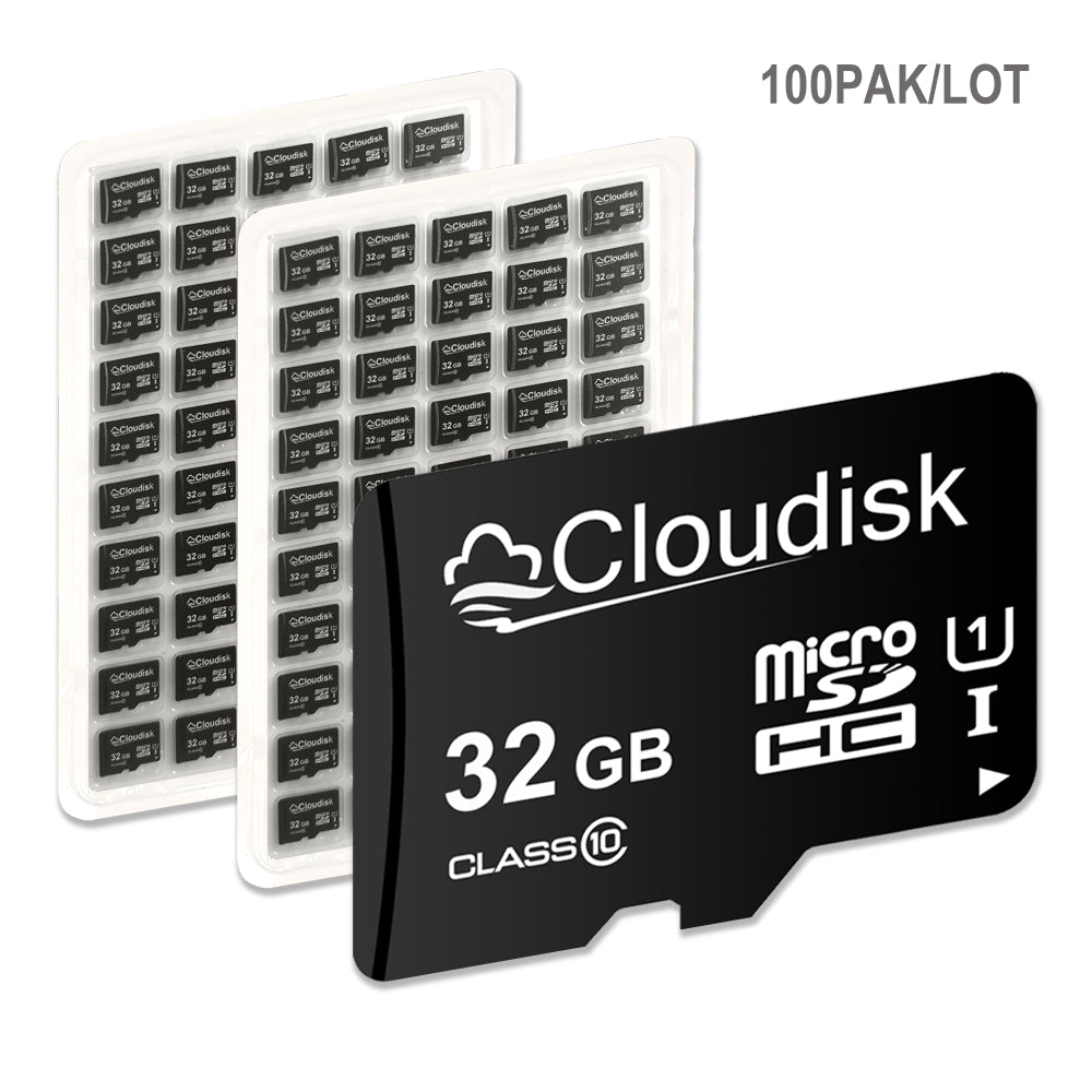 100 Pack Factory Whosale  Cloudisk Micro SDHC Card 64GB 32GB U3 V30 A1 16GB 8GB C10 4GB 2GB C6 TF Card 1GB 512MB 256MB 128MB(NOT GB,Small Capacity) Flash Memory Card