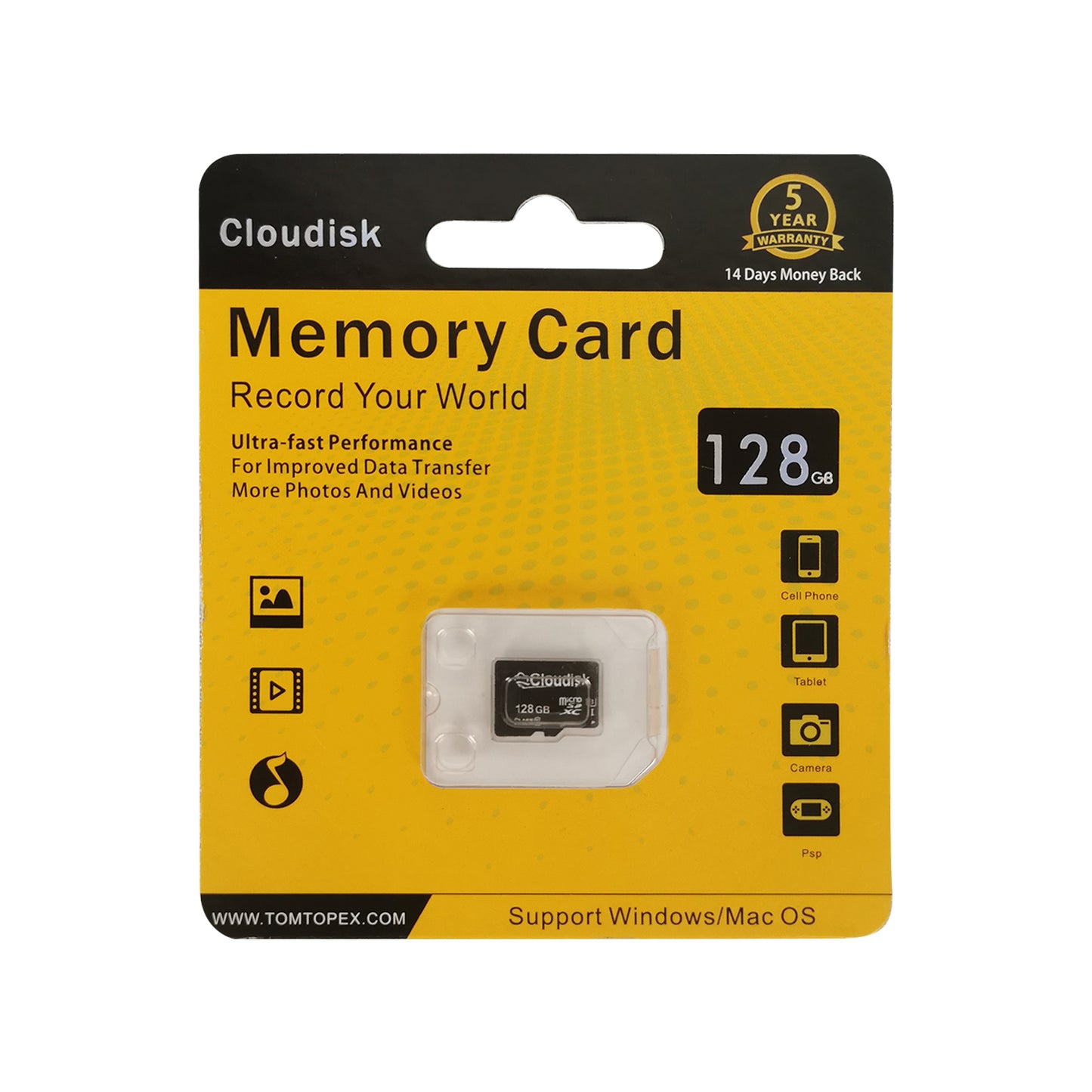 Cloudisk Micro SD U3 V30 Class10 128GB 64GB 32GB TF Cards 16GB 8GB Flash Memory Card for PC Smartphones Factory Whosale