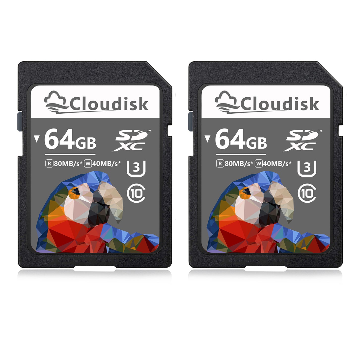 2Pack Cloudisk SD Card 128GB 64GB 80MB/S U3 Class 10 32GB 16GB 8GB 4GB Memory Card 2GB 1GB 128MB(Small Capacity) Factory Whosale